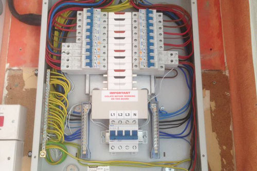 Photograph of wiring after Celsius have rewired